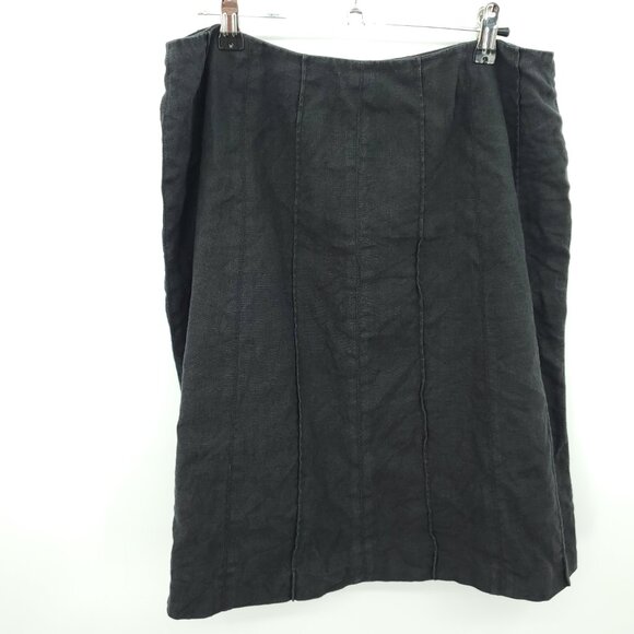 Talbots Irish Linen A-Line Mini Skirt 12 Black - Picture 1 of 13